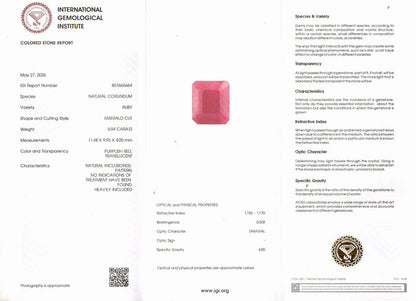 Ruby (Manik) Gemstone - 5.94 Carats