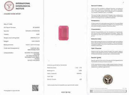Ruby (Manik) Gemstone - 3.44 Carats