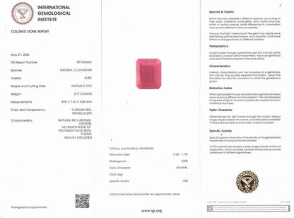 Ruby (Manik) Gemstone - 3.72 Carats