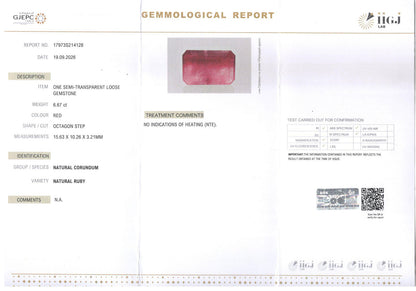 Ruby (Manik) Gemstone - 6.67 Carats