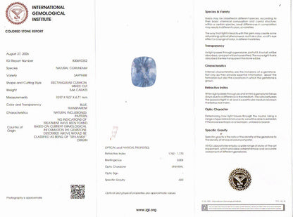 Blue Sapphire (Neelam) Gemstone - 5.66 Carats