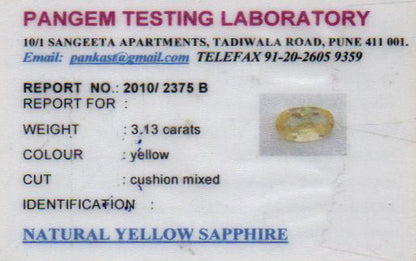 Yellow Sapphire (Pukhraj) - 3.10 Carats