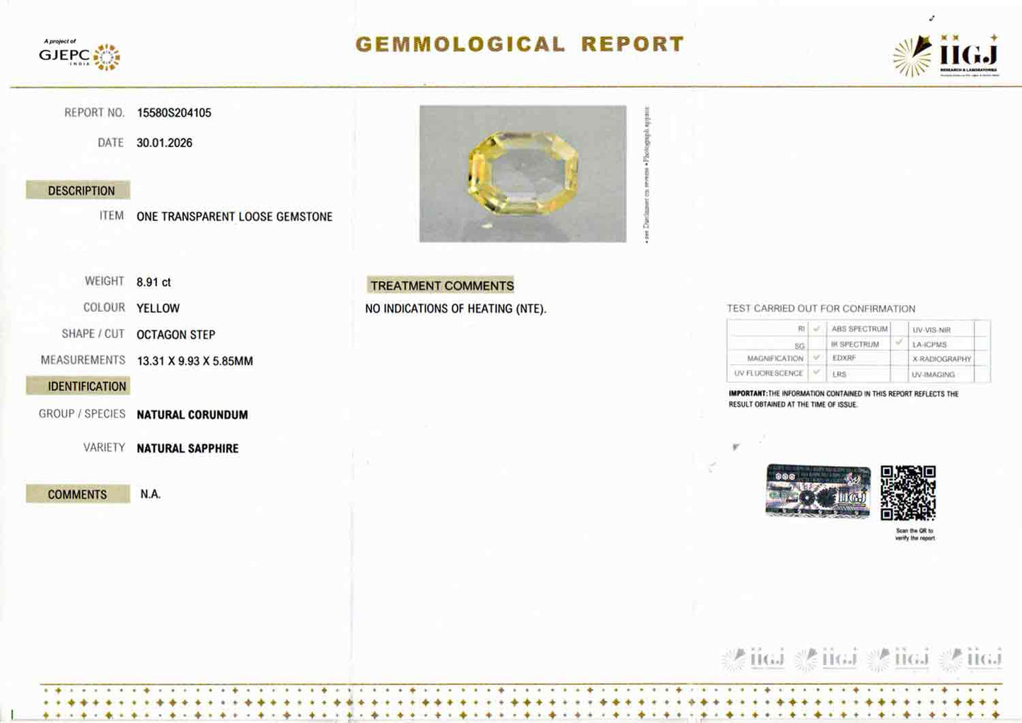 Yellow Sapphire (Pukhraj) - 8.91 Carats