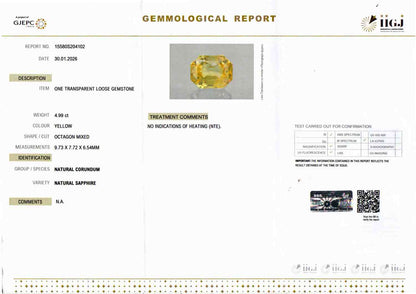 Yellow Sapphire (Pukhraj) - 4.99 Carats