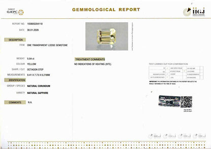 Yellow Sapphire (Pukhraj) - 5.04 Carats