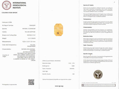 Yellow Sapphire (Pukhraj) - 5.13 Carats