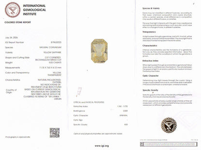 Yellow Sapphire (Pukhraj) Gemstone - 5.53 Carats