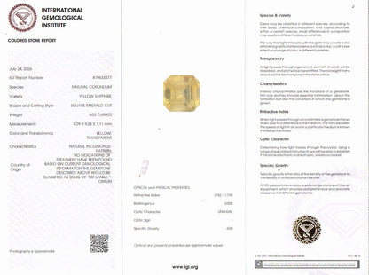 Yellow Sapphire (Pukhraj) Gemstone - 6.03 Carats