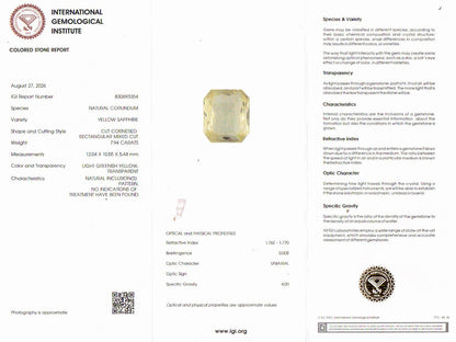 Yellow Sapphire (Pukhraj) Gemstone - 7.94 Carats