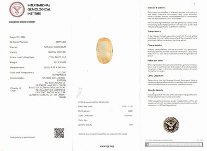 Yellow Sapphire (Pukhraj) Gemstone - 5.67 Carats