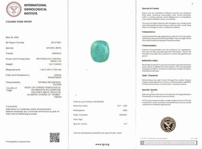Emerald (Panna) Gemstone - 5.57 Carats