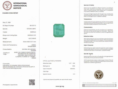 Emerald (Panna) Gemstone - 4.22 Carats