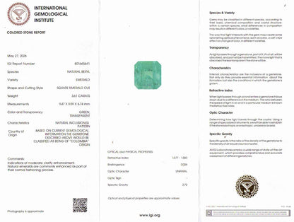 Emerald (Panna) Gemstone - 3.61 Carats