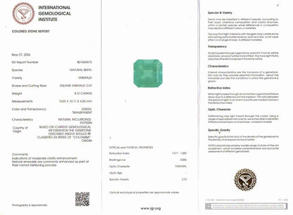 Emerald (Panna) Gemstone - 4.12 Carats