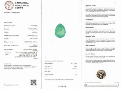 Emerald (Panna) Gemstone - 5.15 Carats