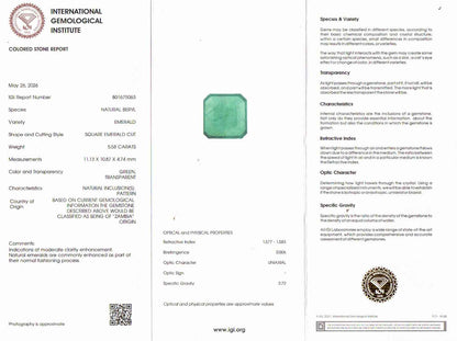 Emerald (Panna) Gemstone - 5.58 Carats