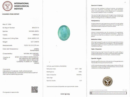 Emerald (Panna) Gemstone - 5.27 Carats