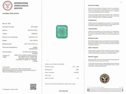 Emerald (Panna) Gemstone - 3.59 Carats