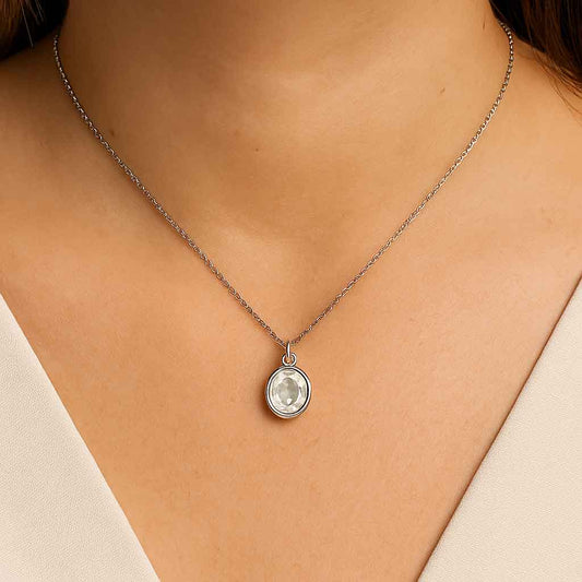 Premium Handcrafted Zircon Gemstone Pendant in Pure Silver