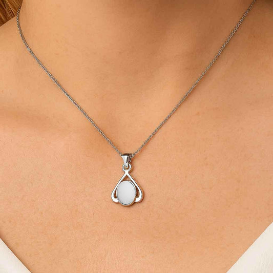 Classic Sterling Silver Opal Gemstone Pendant