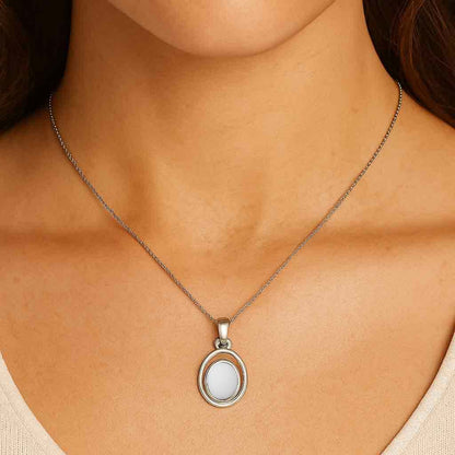 Luxury Designer Sterling Silver Opal Stone Pendant