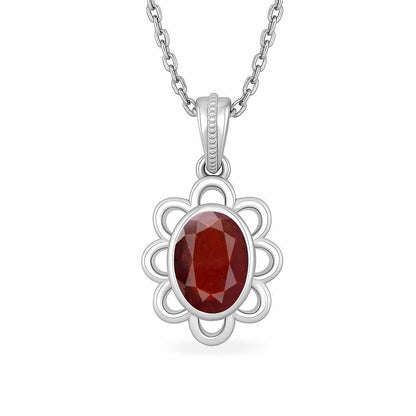 Modern 925 Silver Hessonite Garnet Stone Pendant