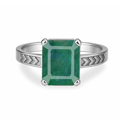 925 Sterling Silver Emerald Stone Ring For Male