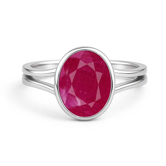 Timeless 925 Sterling Silver Ruby Stone Ring for Her