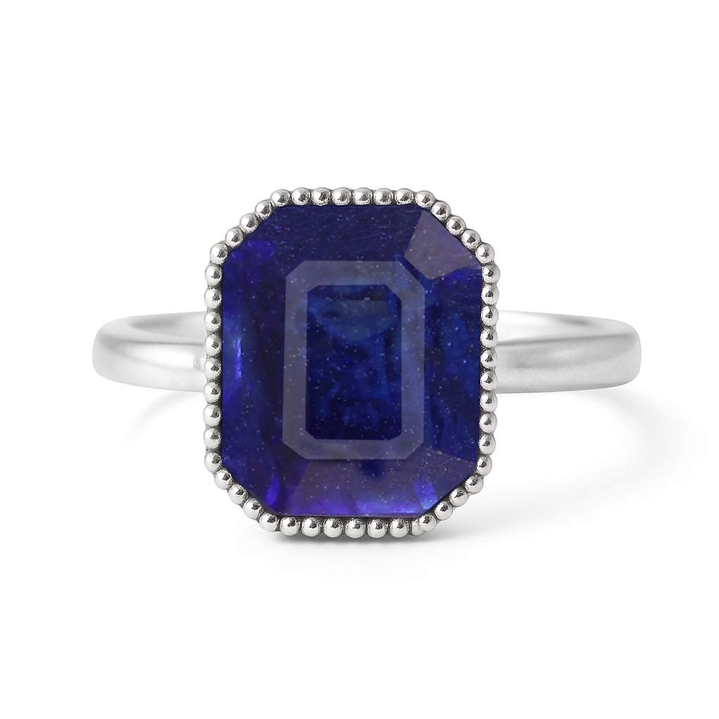 Classic Women’s Neelam (Blue Sapphire) Gemstone Sterling Silver Ring