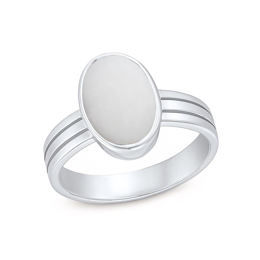 Stylish 925 Silver Opal Gemstone Ring for Female