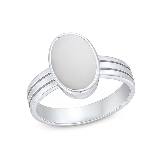 Stylish 925 Silver Opal Gemstone Ring for Female