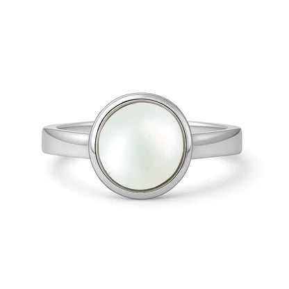 Timeless 925 Sterling Silver Pearl Stone Ring for Men