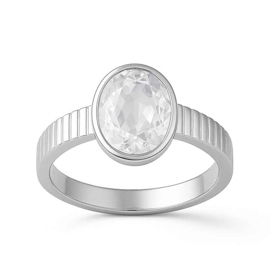 Traditional Pure Sterling Silver Zircon Ring for Ladies