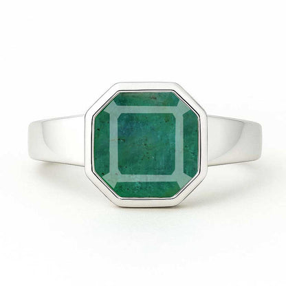 Royal 925 Sterling Silver Emerald Stone Ring for Her