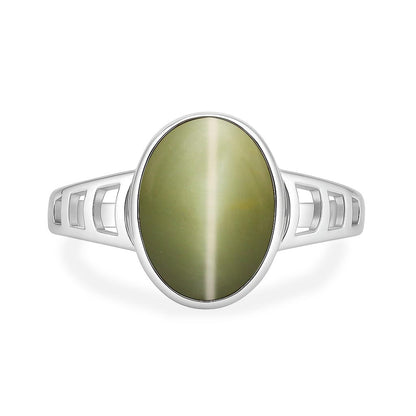 Classic 925 Sterling Silver Cat’s Eye Stone Ring for Women
