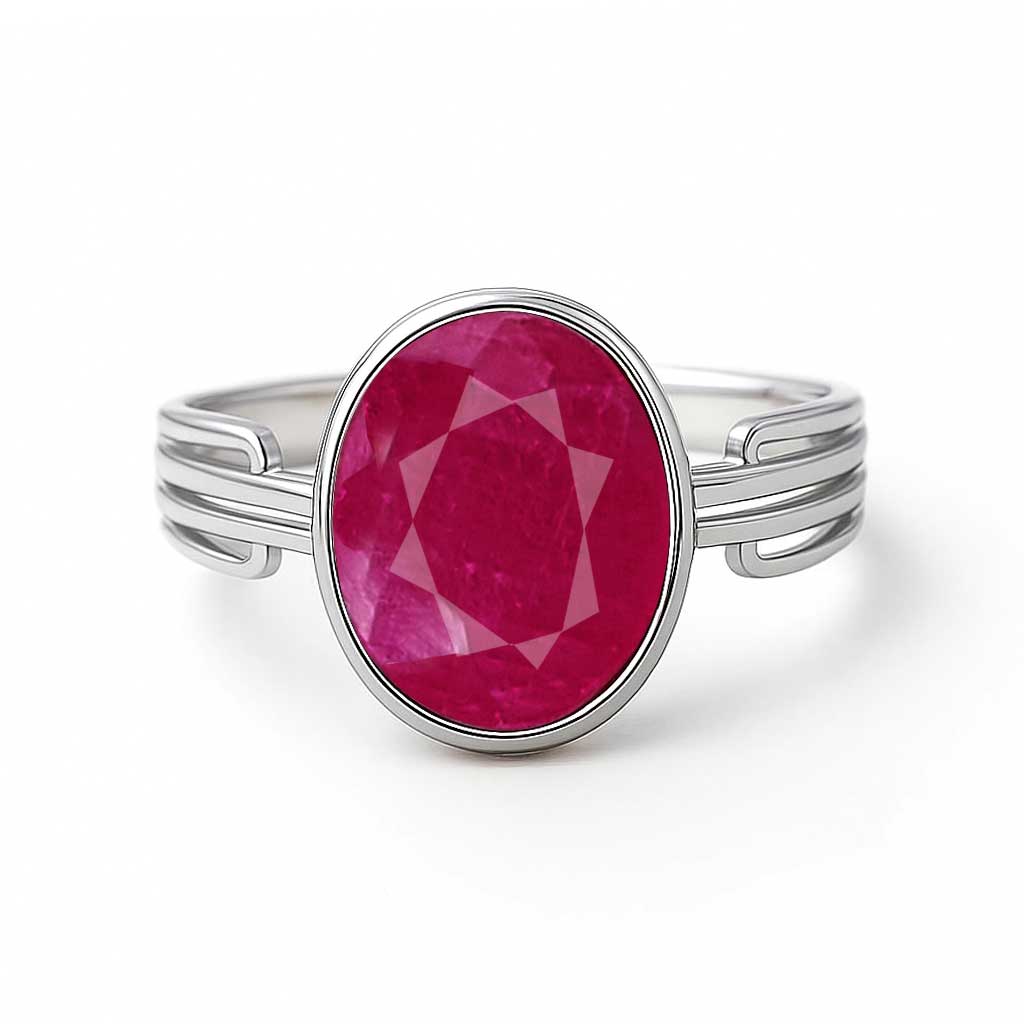 Designer 925 Sterling Silver Men's Ruby Stone Ring