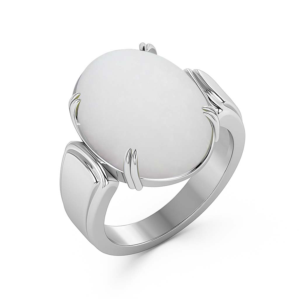 Luxury 925 Sterling Silver Ladies Opal Stone Ring
