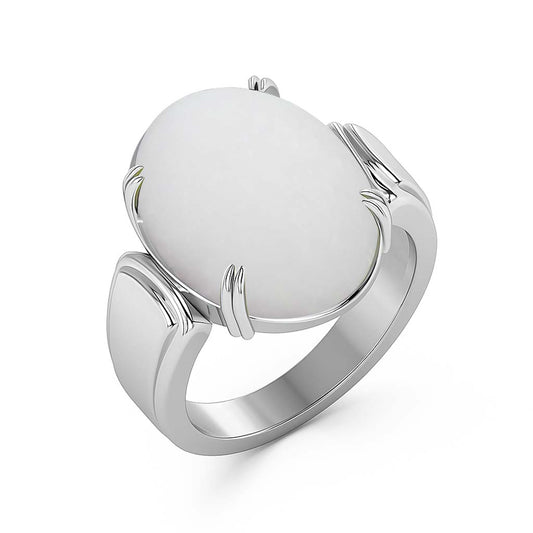 Luxury 925 Sterling Silver Ladies Opal Stone Ring