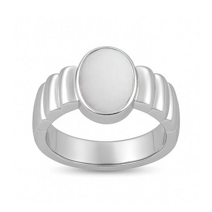 Bold Designer 925 Sterling Silver Opal Ring for Him