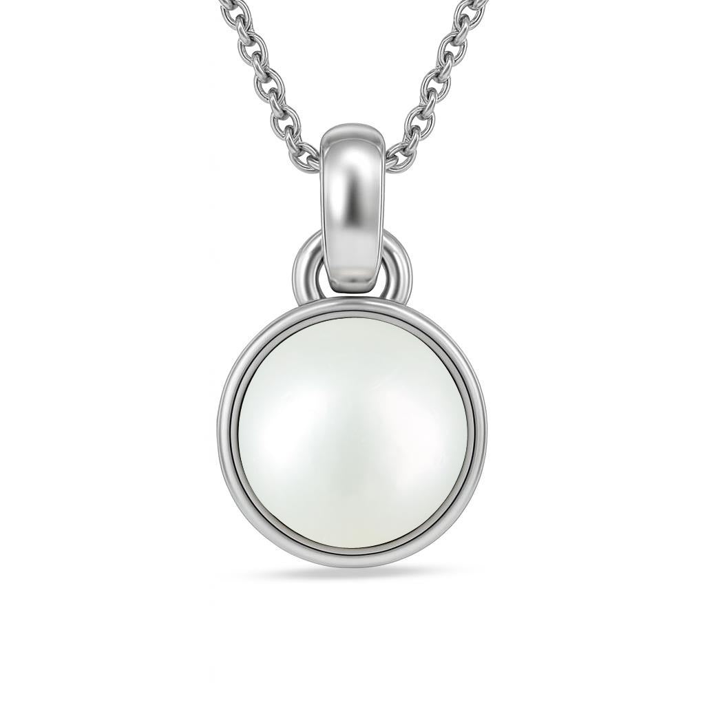 Timeless 925 Sterling Silver Pearl Stone Pendant