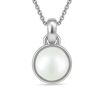 Timeless 925 Sterling Silver Pearl Stone Pendant
