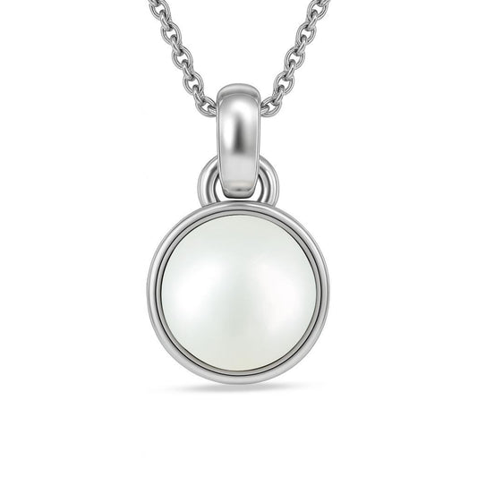 Timeless 925 Sterling Silver Pearl Stone Pendant