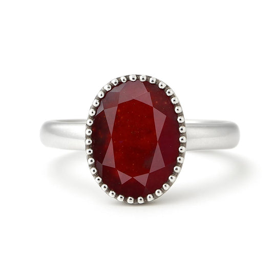 Pure 925 Sterling Silver Hessonite Garnet Ring for Women
