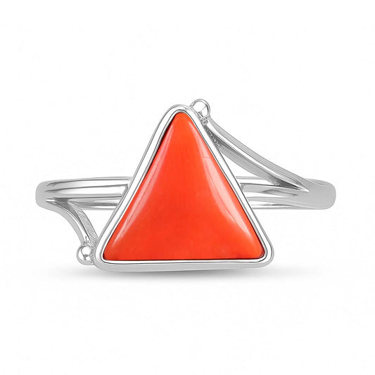 Grand Heritage 925 Sterling Silver Ladies Red Coral Ring