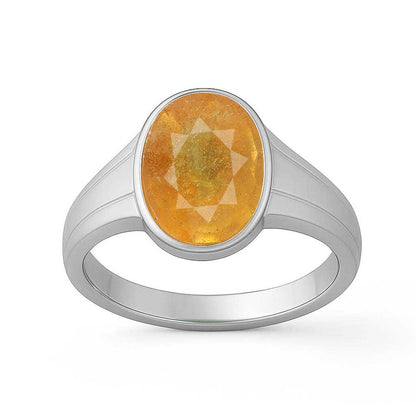 Men's Classic Royal Yellow Sapphire Ring In 925 Silver