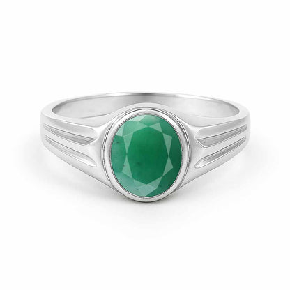 Premium Crafted Sterling Silver Emerald Stone Ring for Women