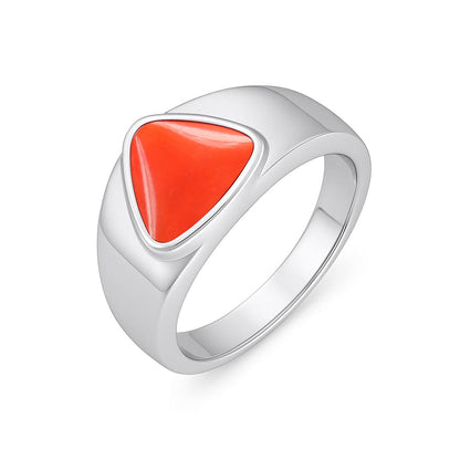 Luxury Handmade 925 Silver Red Coral Ring for Men