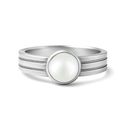 Premium 925 Sterling Silver Men’s Pearl Ring