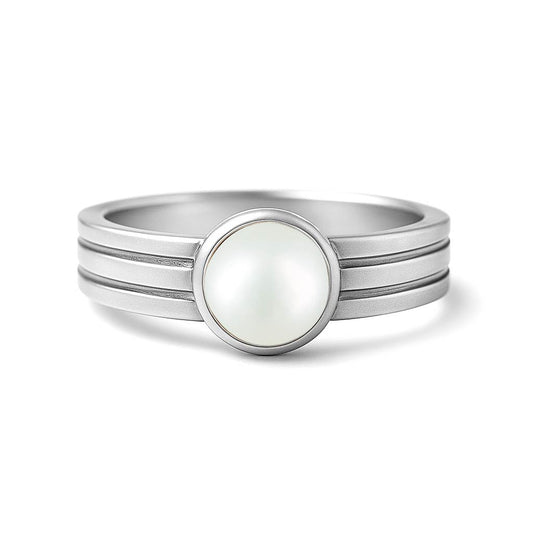 Premium 925 Sterling Silver Men’s Pearl Ring