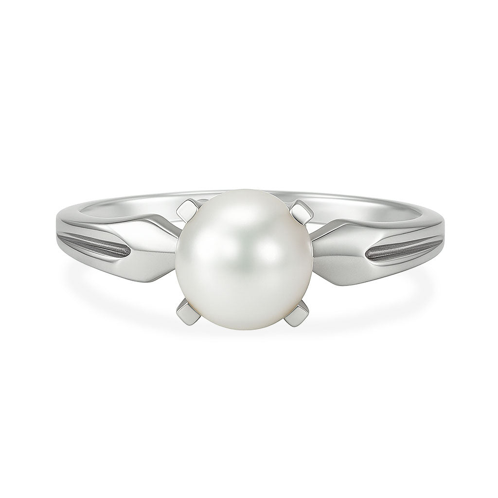 Stylish Sterling Silver Pearl Gemstone Ring for Women